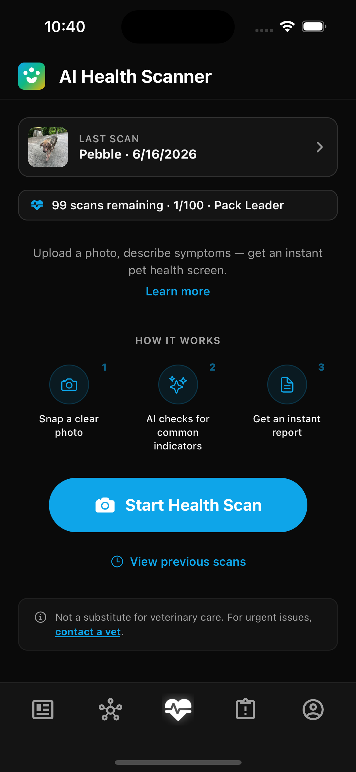 Dierend AI health scanner