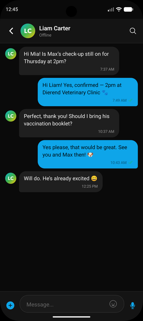 Dierend messages and groups