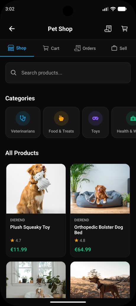 Dierend pet shop